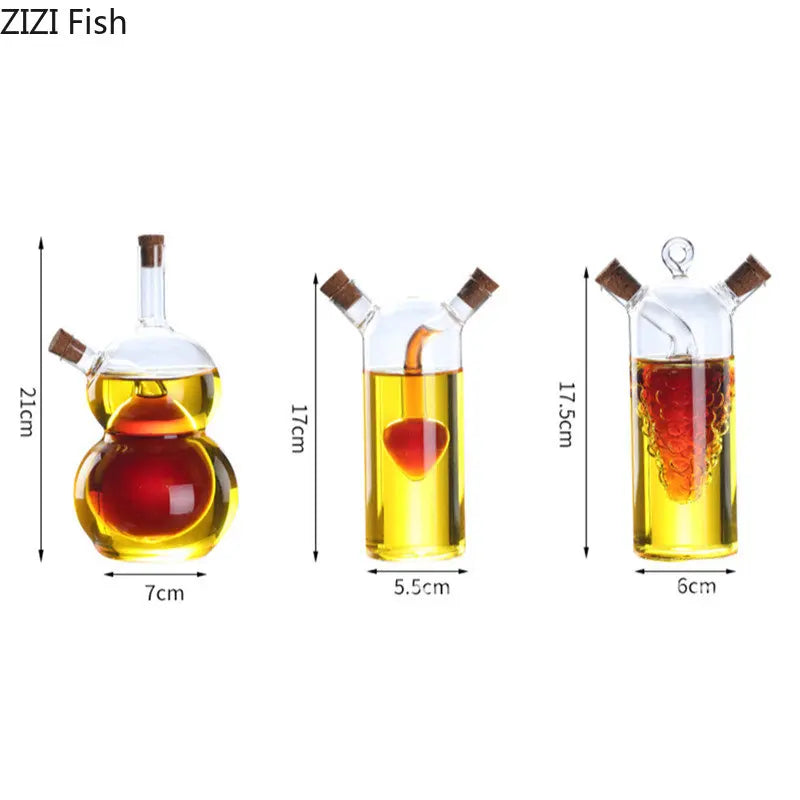 2-In-1 Double Layer Bottle Sauce Oil Vinegar Glass