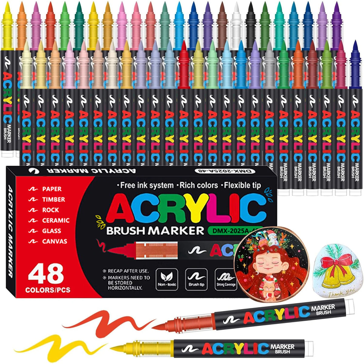 12-366 Colors Acrylic Painting Marker Waterproof Acrylic Brush