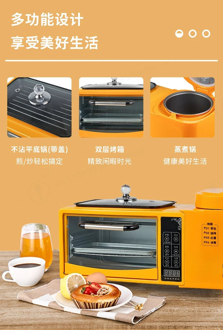 Frying Pot Electric Oven Rice Cooker 4-In-1 Sandwich