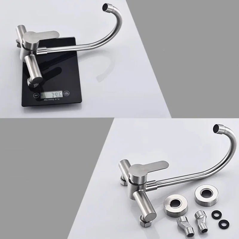 Wall Mount Sink Faucet 304 Stainless Steel Modes