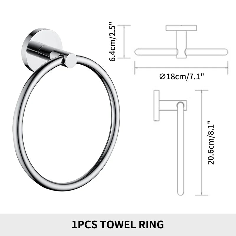 Bathroom Towel Rack Shelf Paper Holder Stainless Steel