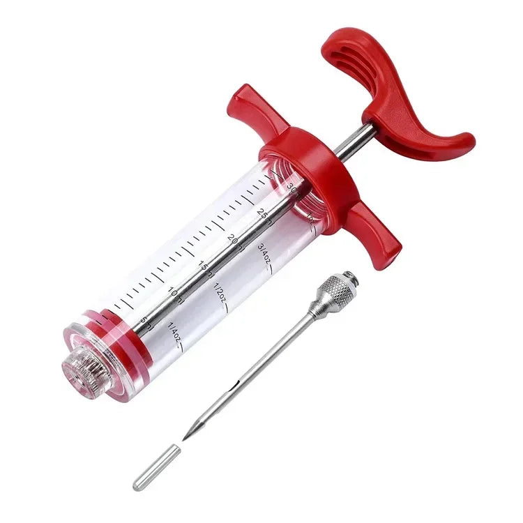 Meat Injector Syringe Stainless Steel Needles Bbq Grill