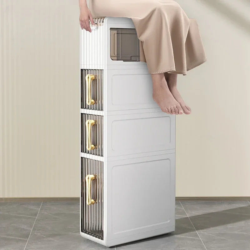 Bathroom Gap Cabinet Shelf Storage Acrylic Toilet Locker