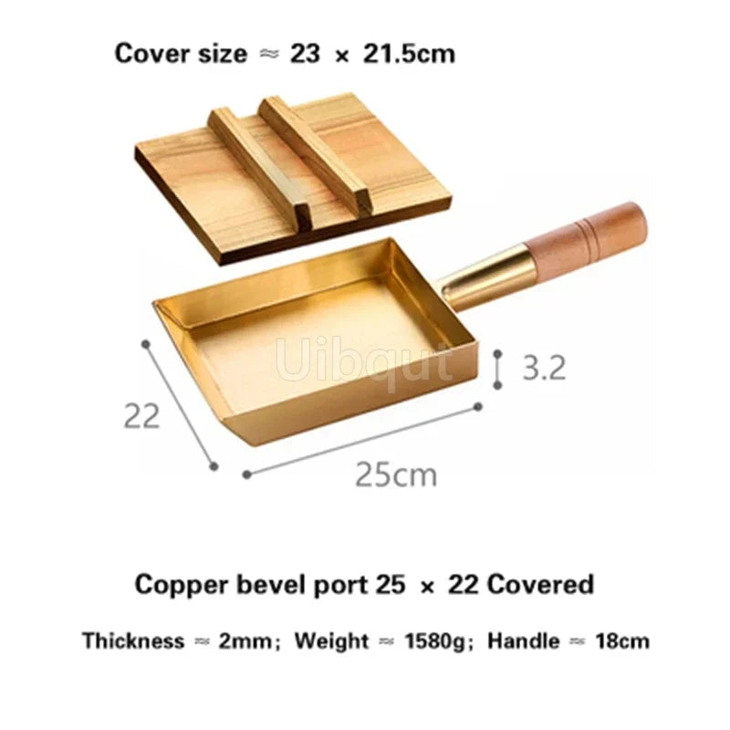 Brass Baking Tray Copper Frying Pan Square Pan
