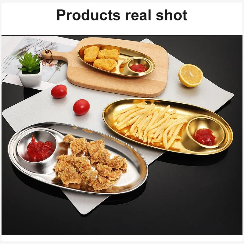 304 Stainless Steel Dinner Tray Lunch Container Snack