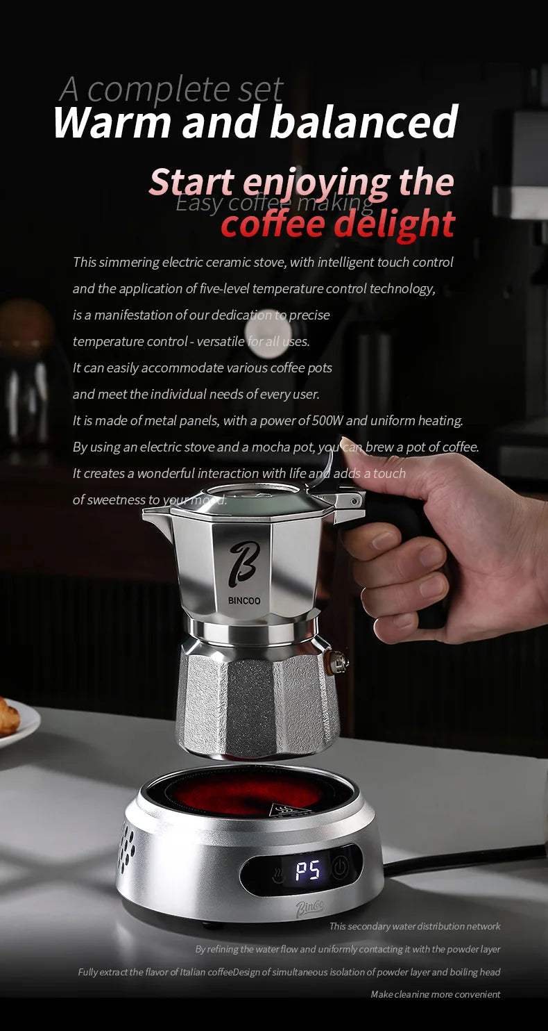 Bincoo 500w Mini Stovetop Electric Ceramic Stove Moka