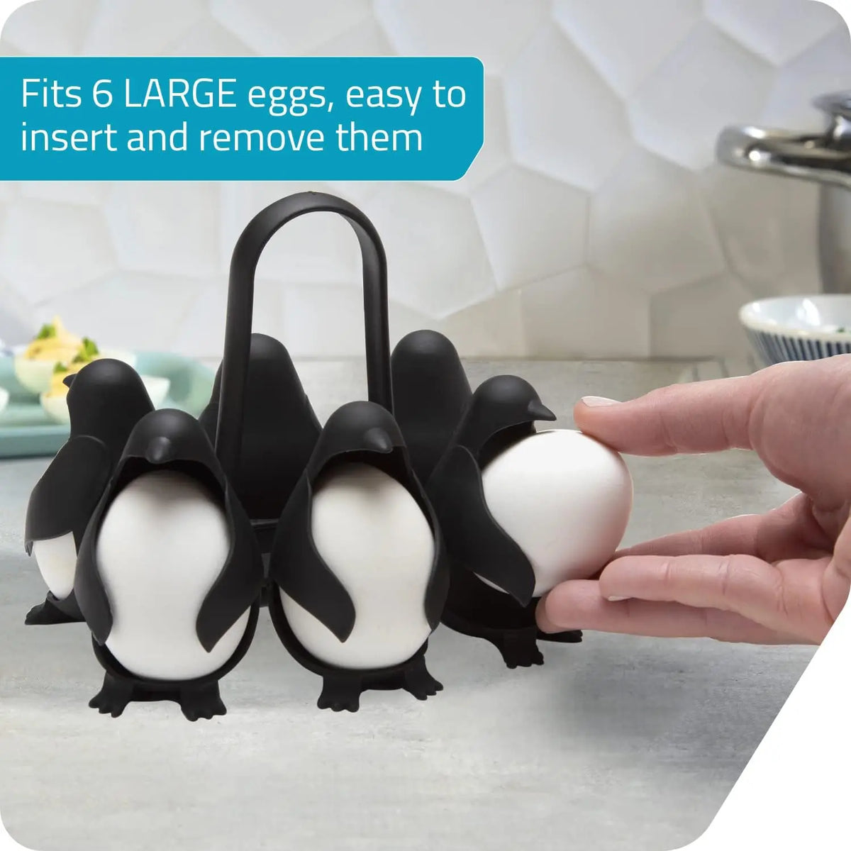 Penguin Egg Steamer & Refrigerator Storage Rack 2-In-1