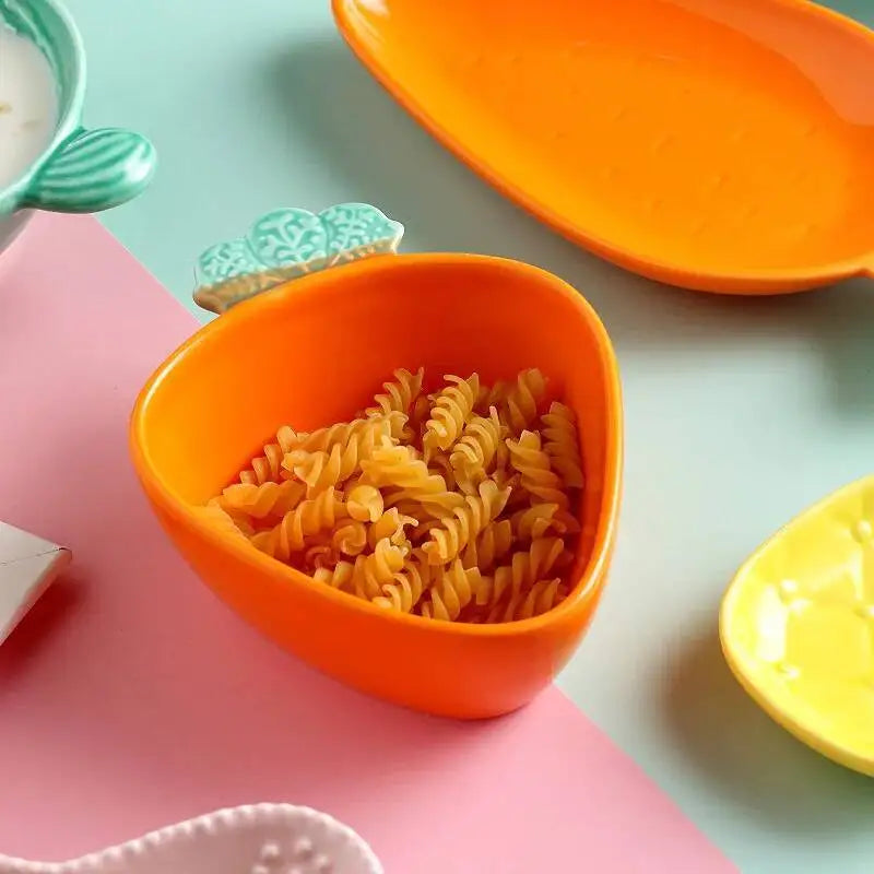 Cute Carrot Ceramic Plate Fruit Salad Plate Dessert
