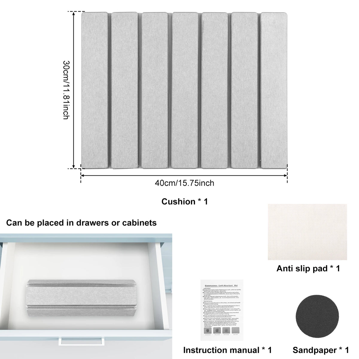 Drying Mat Foldable Stone Dish Absorbent Drying Mat