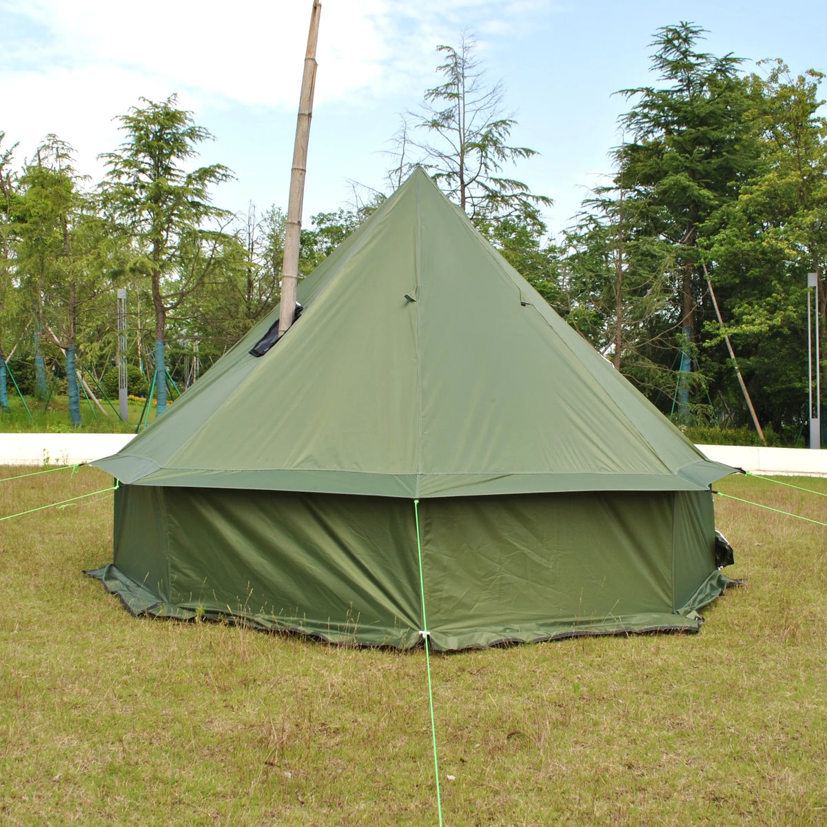 Person Large Pyramid Tent Four Seasons Camping Chimney