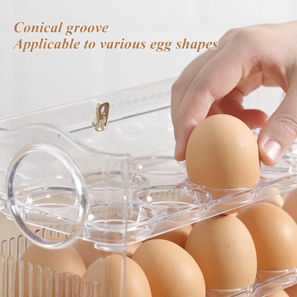 1pcs High-Capacity Multilayer Egg Storage Box Refrigerator Side