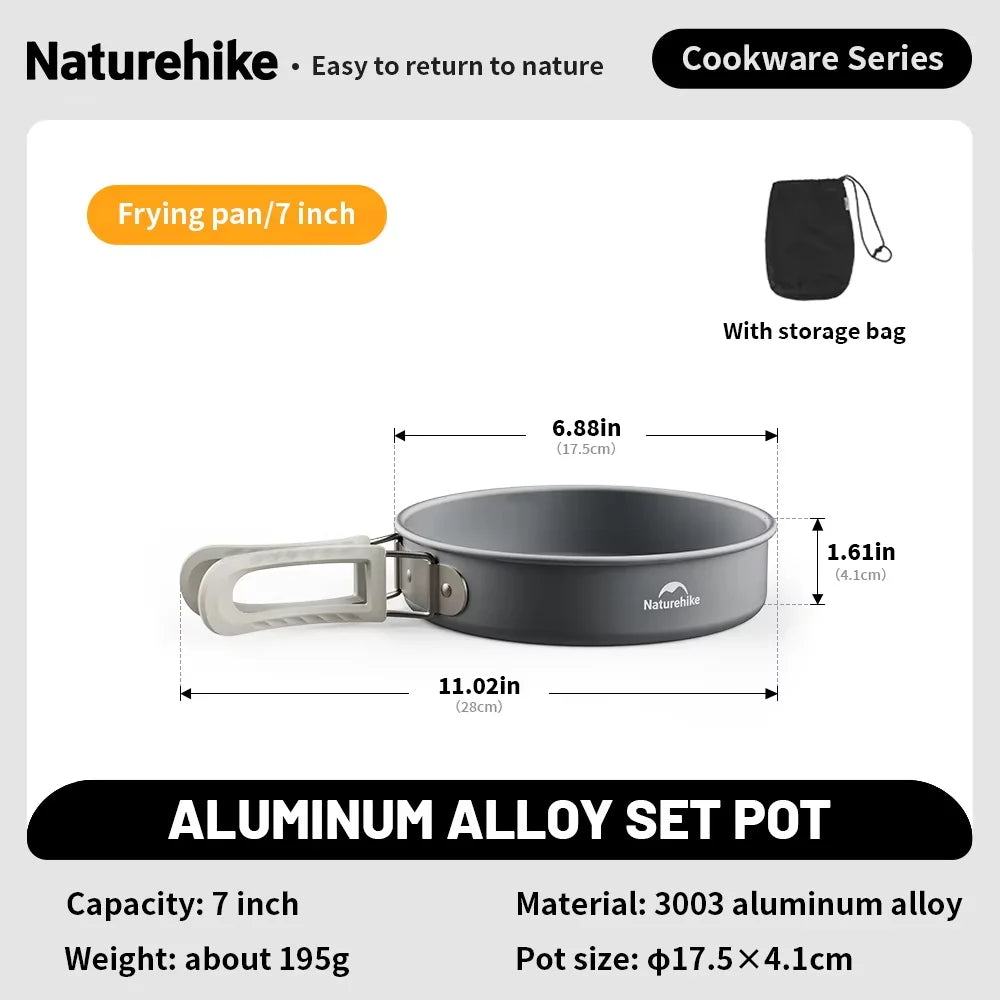 Naturehike Camping Cookware Kit Outdoor Frying Pan Kettle