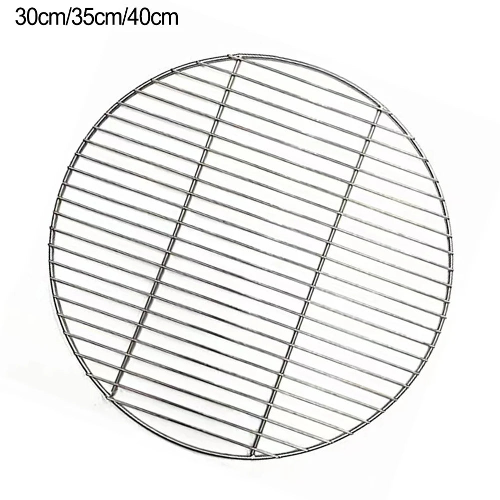 1pc 30/35/40cm Stainless Steel Round Grid Net Barbecue