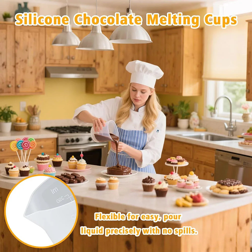 Silicone Measuring Cups Melting Chocolate 250 & 350ml