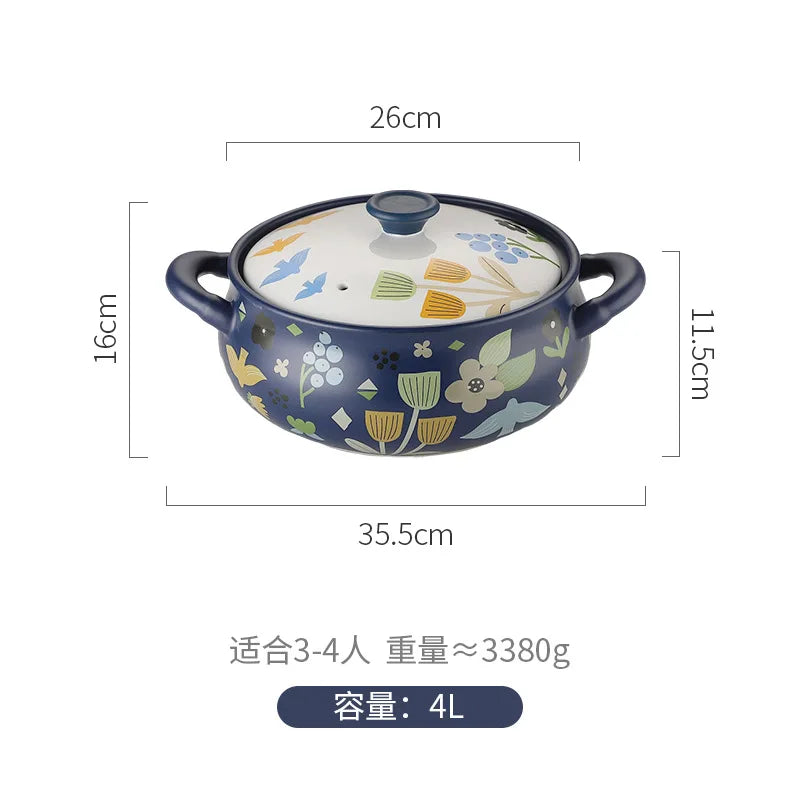 Korean Ceramic Casserole Creative Drum-Shaped Stew Pot Spodumene