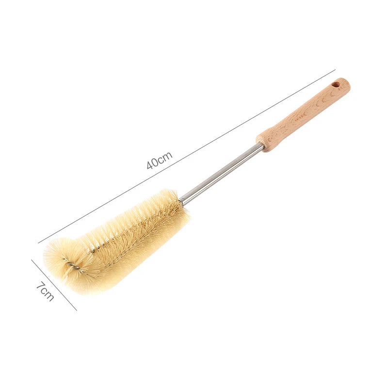 Wooden Bottle Cleaning Brush Long Handle - Glass