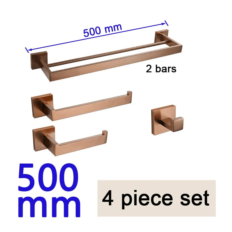 Brushed Rose Gold Bathroom Hardware Square Bath Toilet