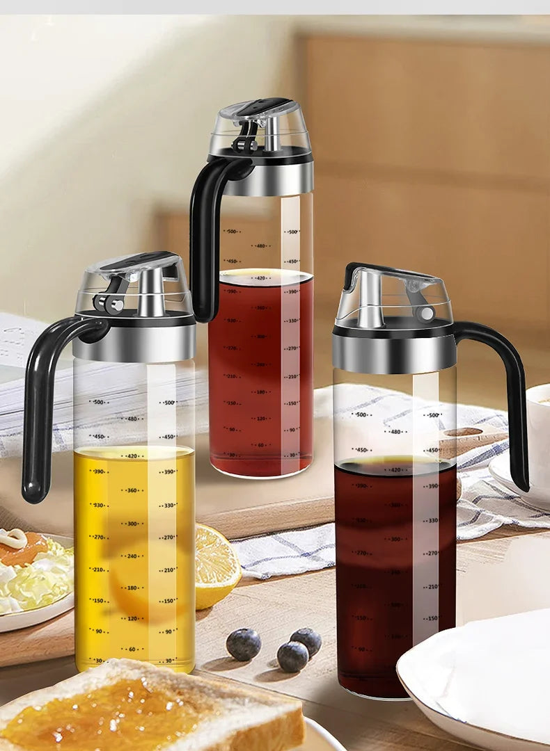 2pcs Cooking Seasoning Bottle Dispenser Sauce Bottle Glass