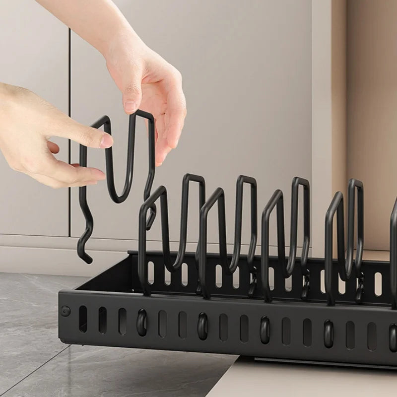 Pots Pans Organizer Under Cabinet Pull-Out Pots Pans