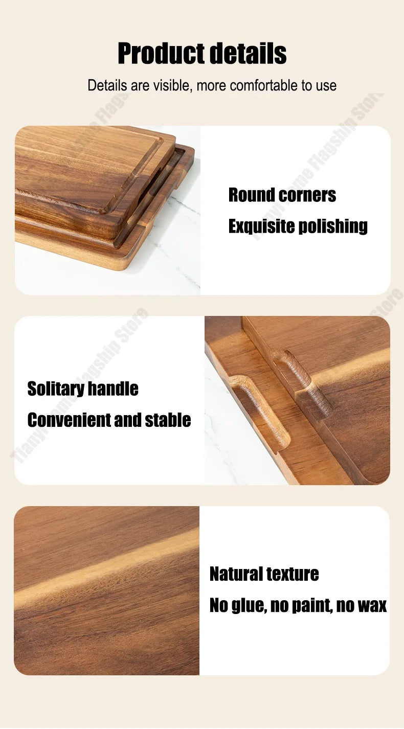 Acacia Wood Cutting Board Thickened Chopping Board Large