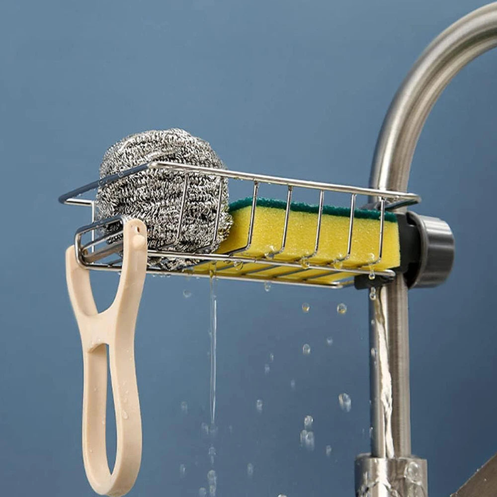 Sink Drain Rack Sponge Storage Flexible Faucet Holder