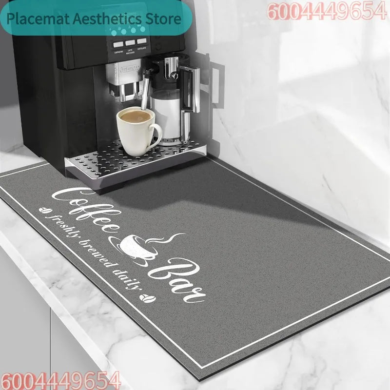 Coffee Bar Drying Mat Fashion Decor Non-Slip Heat