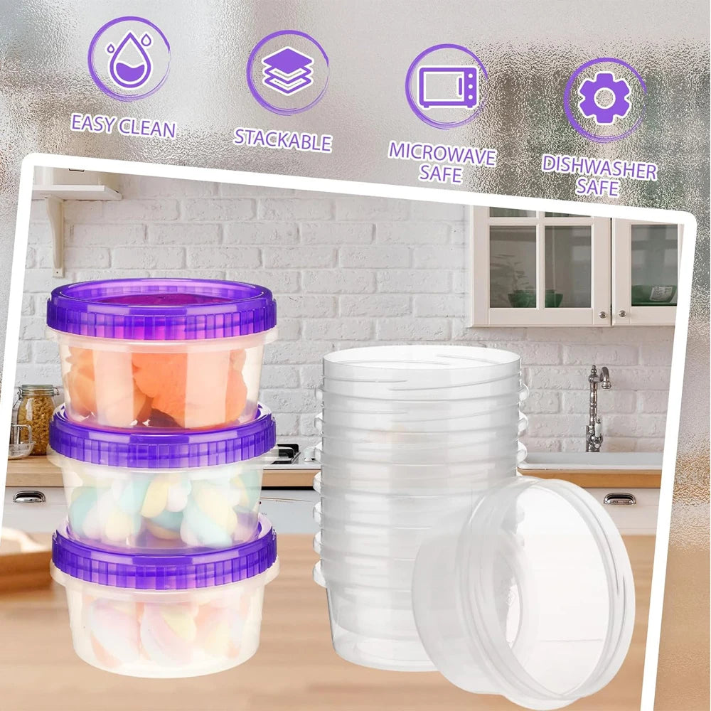 Plastic Freezer Containers Food Storage Twist Top Food