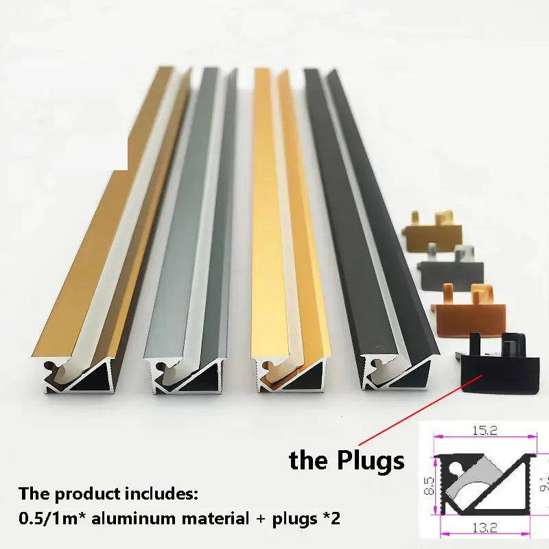 45degree Glowing Recessed Led Cabinet Light Aluminum Profile