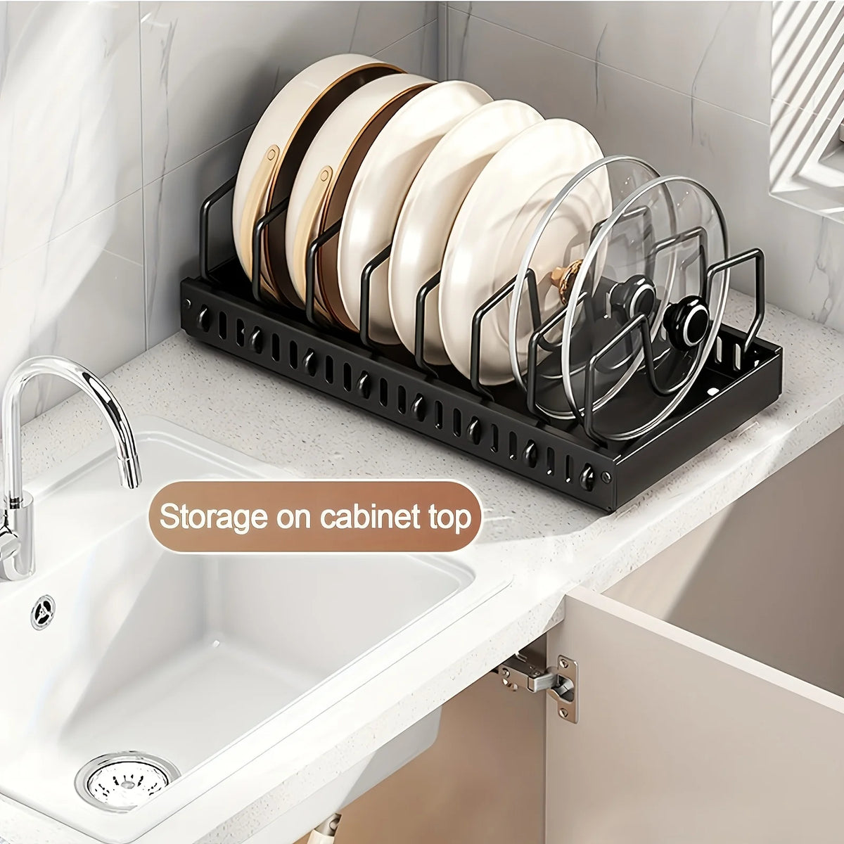 Pots Pans Organizer Under Cabinet Pull-Out Pots Pans