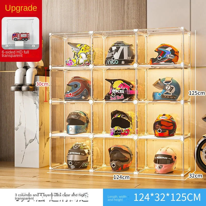 High Face Value Motorcycle Helmet Dustproof Storage Rack