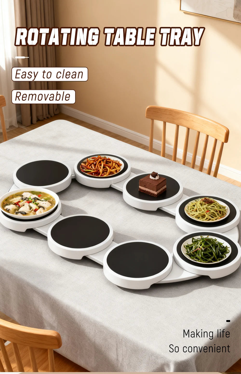 Table Turntable Dining Turntable Tray 360 Rotation Versatile