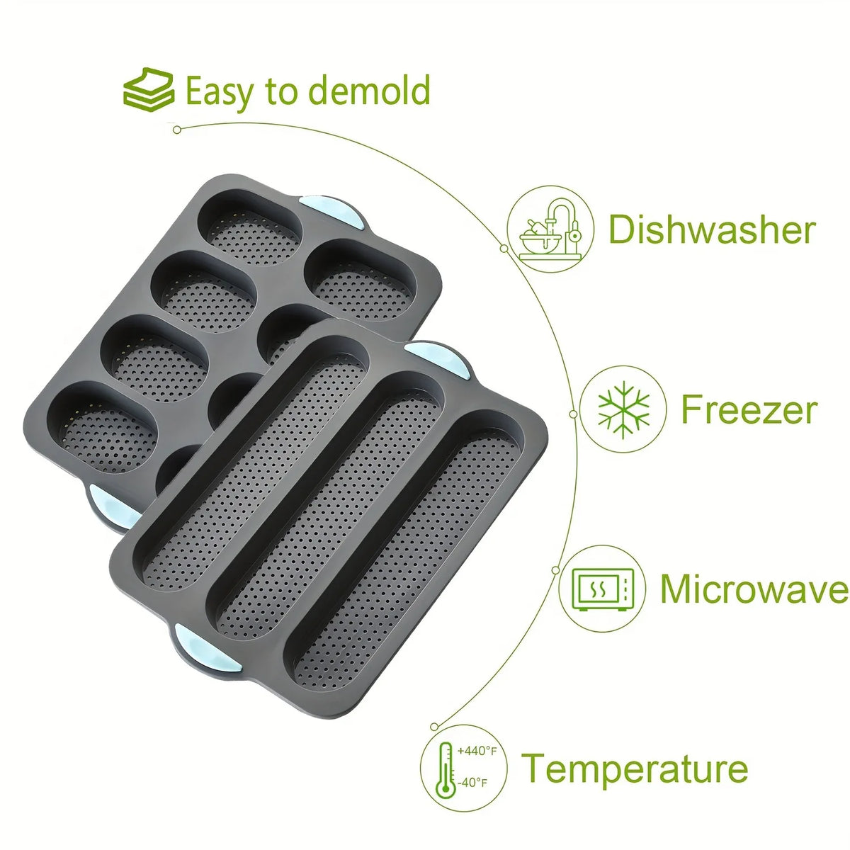 Silicone Baking Mold & Grid Nonstick Loaf Pan