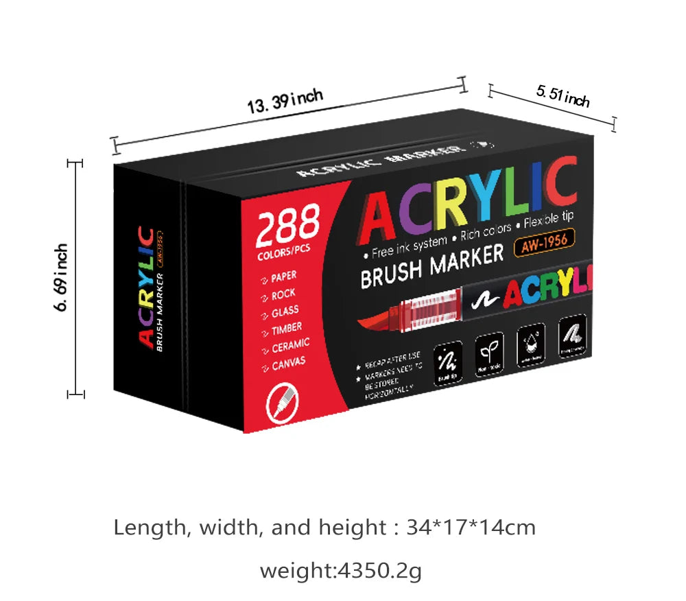 120/168/240/288 Colors Art Markers Large Color Systems Soft