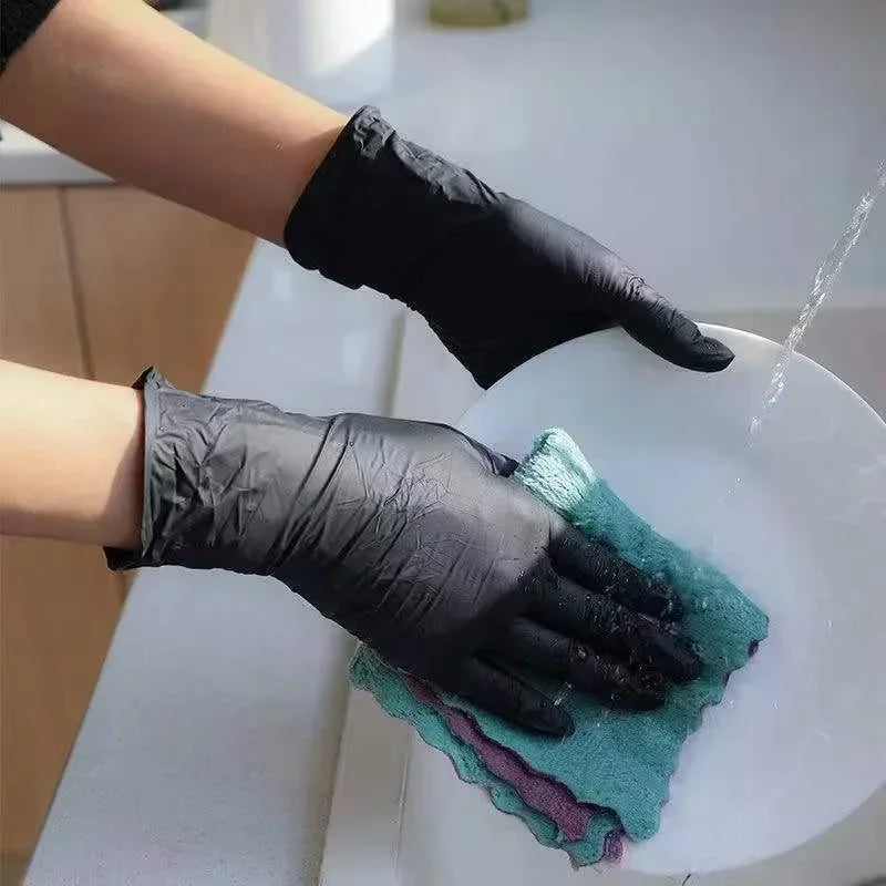 Disposable Gloves Black Nitrile Gloves Durable Cooking Tattoo