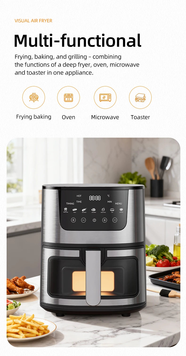 Divedeer 7l Visual Air Fryer - Large Capacity