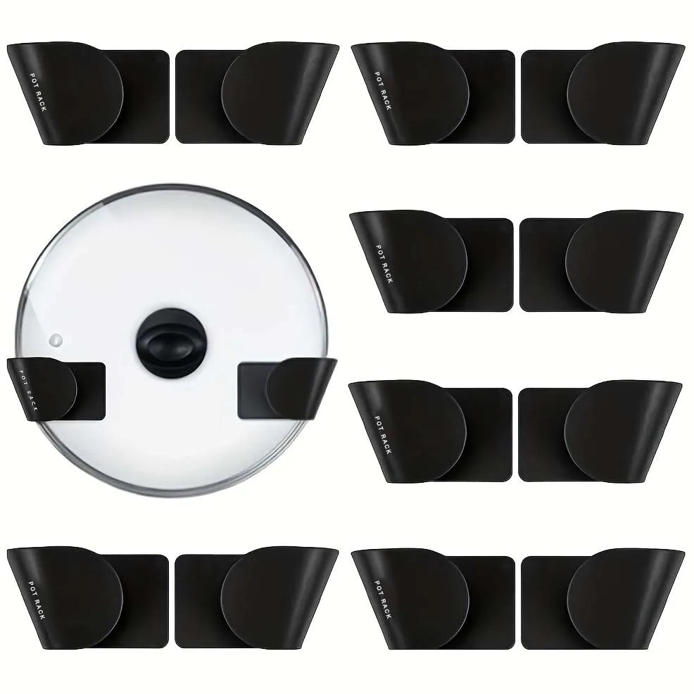 1/3/6pairs Pot Lid Holder Wall-Mounted Hanging Pan Pot