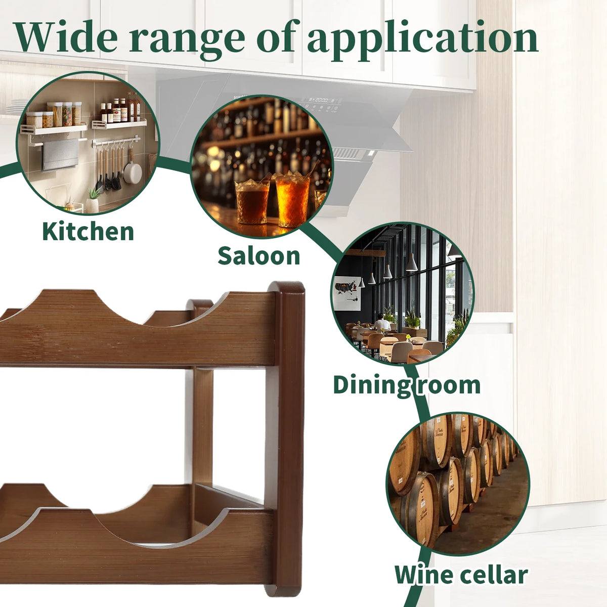 Wine Rack Wooden Winebottle Display Cabinet Holders Shelf