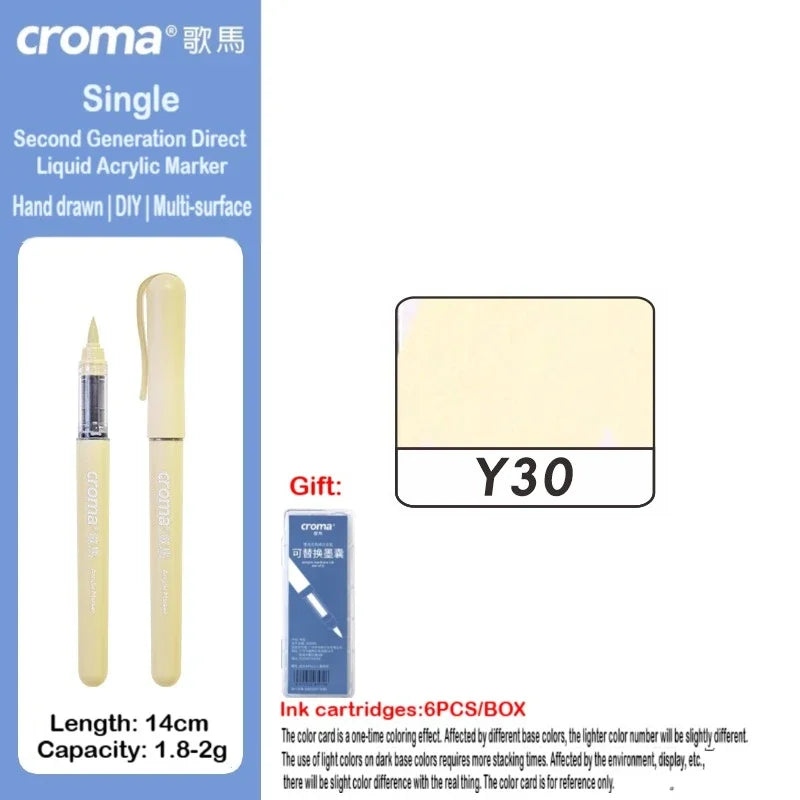 Croma 160/1 Colors Refillable Direct Liquid Acrylic Marker