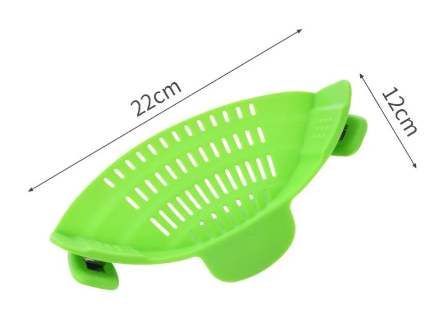 1pc Adjustable Silicone Clip-On Strainer Pots Pans Bowls