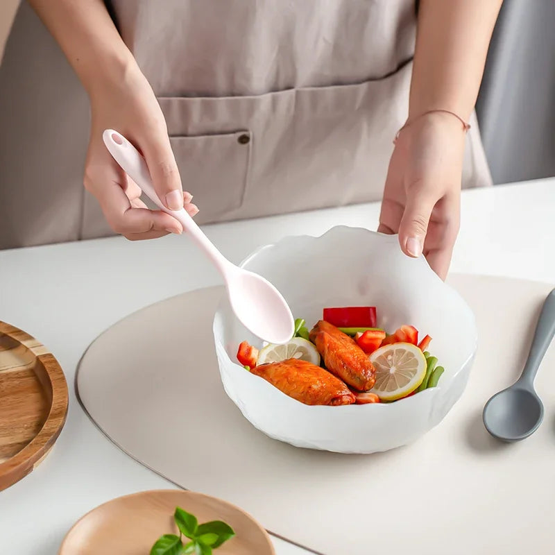 3pcs Silicone Spoon Mixing Soup Spoons Mixing Ladle