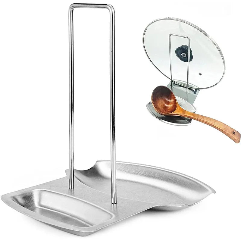 Stainless Steel Pot Lid Rack Spoon Rest Holder