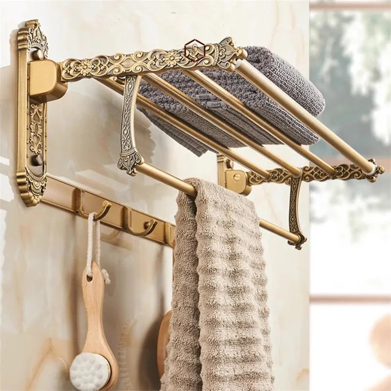 Antique Bronze Carved Bathroom Aluminum Bath Hardware Bathroom