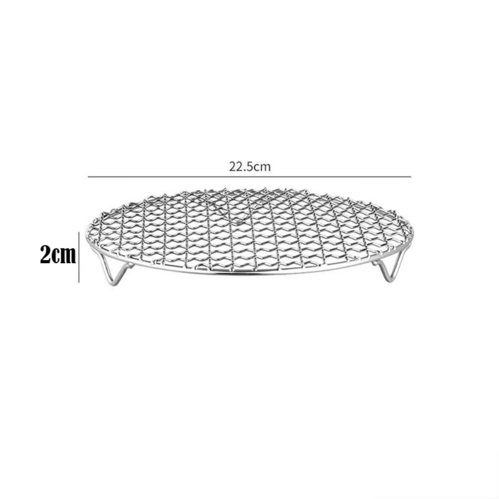Round Air Fryer Rack Stackable Stainless Steel Grid
