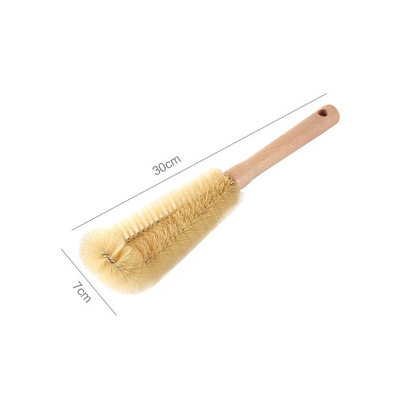 Wooden Bottle Cleaning Brush Long Handle - Glass