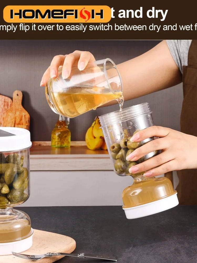 Olive Pickle Strainer Jar Olive Container Hourglass Jar
