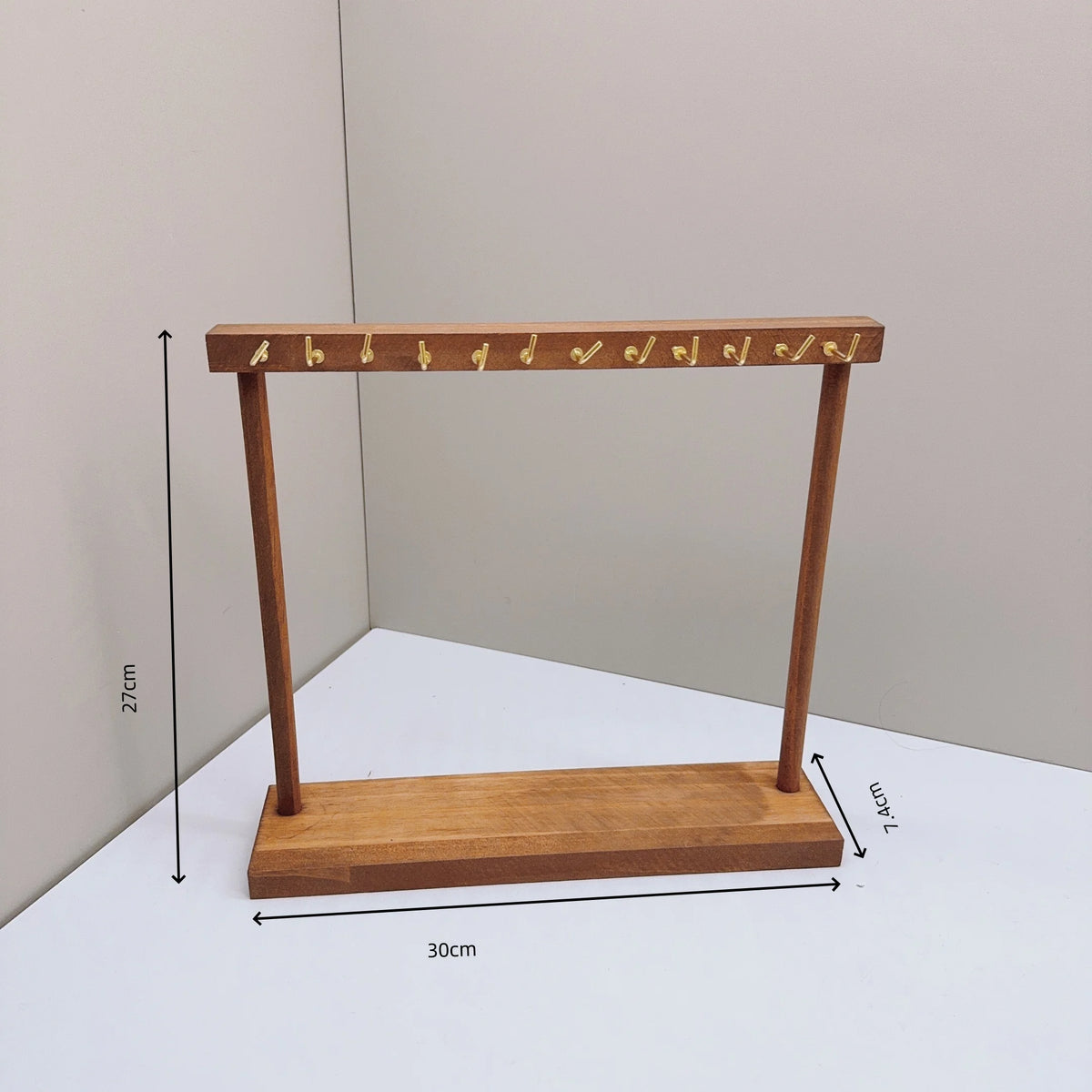 12/18 Hook Jewelry Organizer Display Stand Wood Necklace