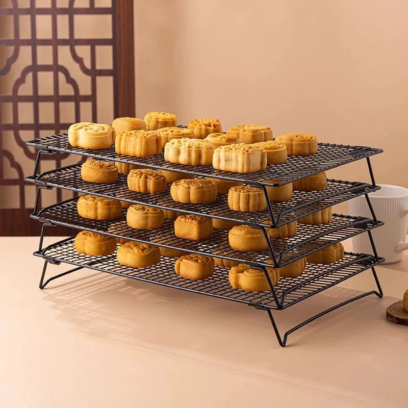 Baking Food Drying Net Black Folding Bread Rack