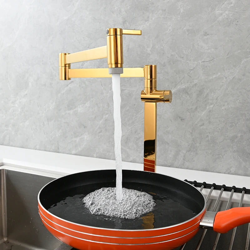 Ciencia Brass Pot Filler Faucet Deck Mount Stove