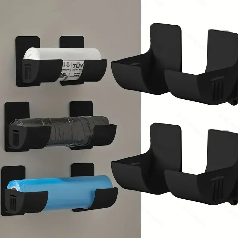 Punch-Free 4-Pack Storage Rack Plastic Wrap Garbage Bag