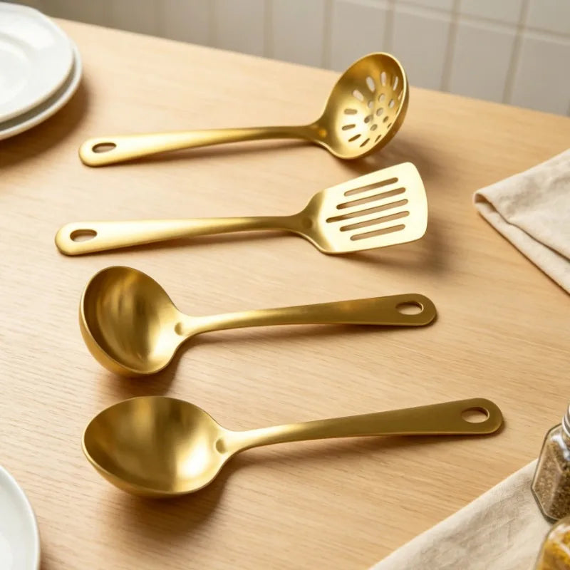 Gold Utensils Stainless Steel Cooking Cooking Spatula Slotted